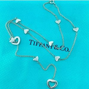 EUC TIFFANY & CO. HEART LARIAT NECKLACE